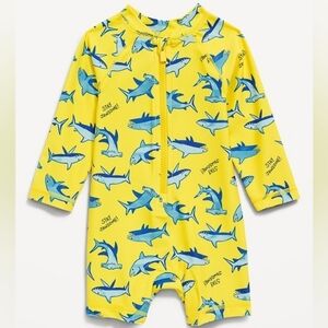 Old Navy Kids Yellow Shark Print Rashguard